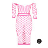 Ouch! Glow Bustier et Robe Filet Épaules dénudées Rose Fluo